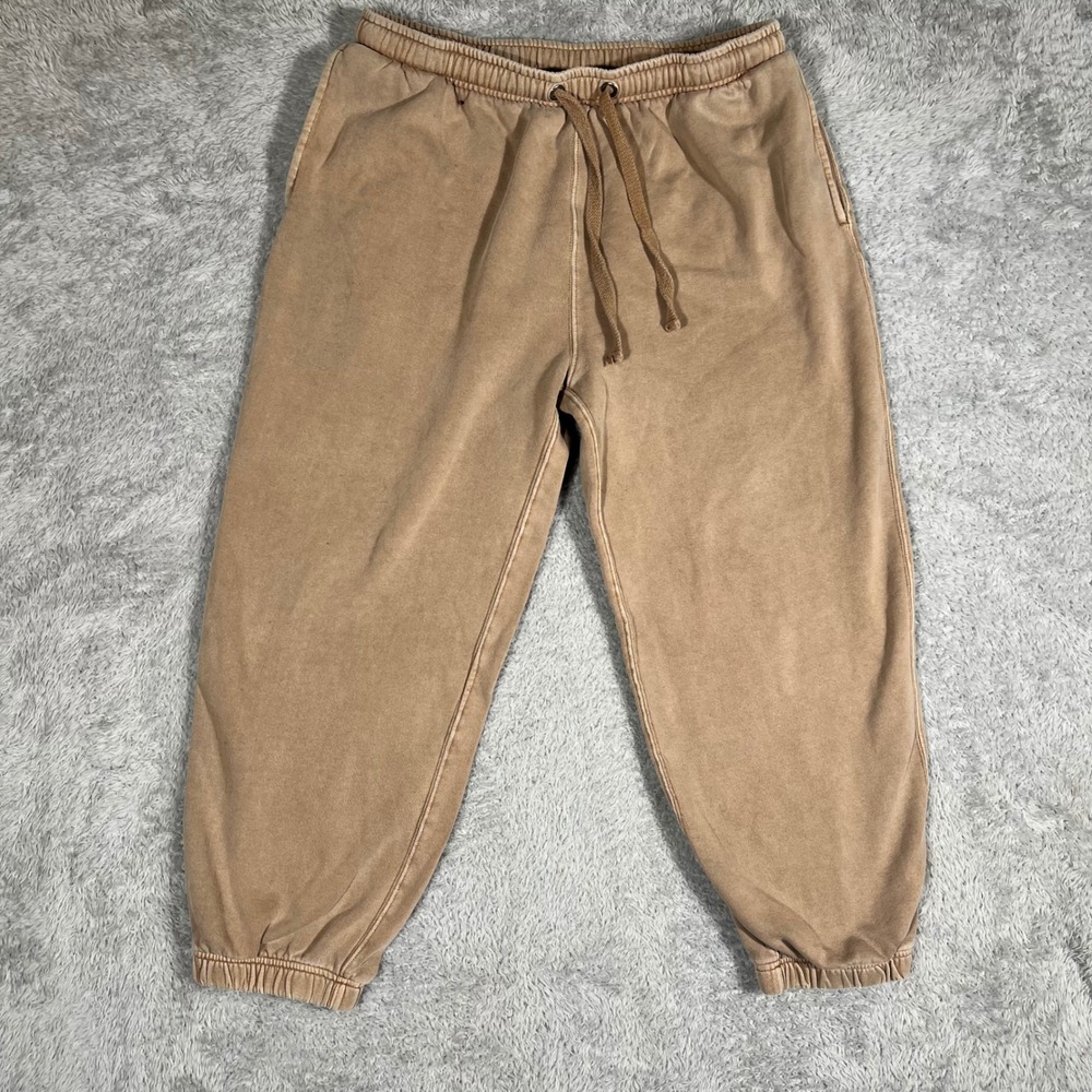 Aeropostale Mens Tan Mineral Wash Fleece Jogger Sweatpants Style 4710 Large